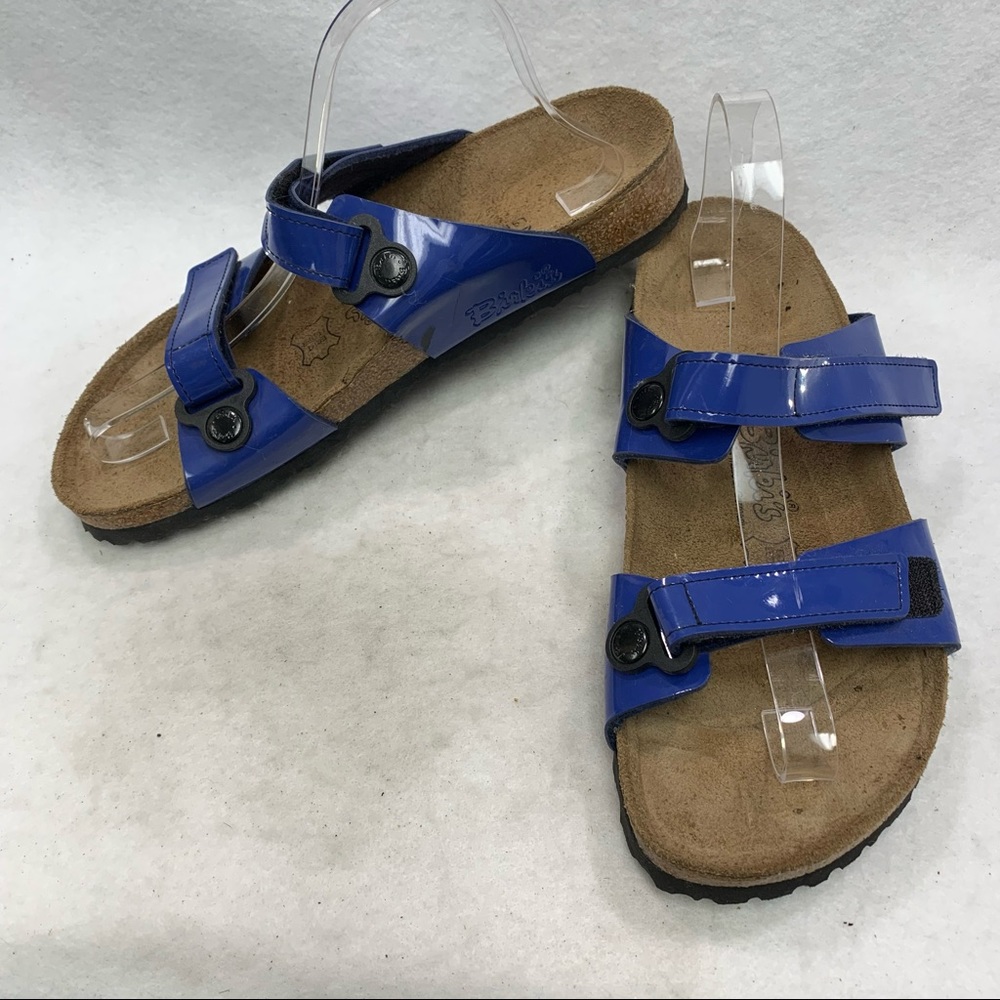 Birkenstock Birki’s Blue Leather 2 Strap Sandals E